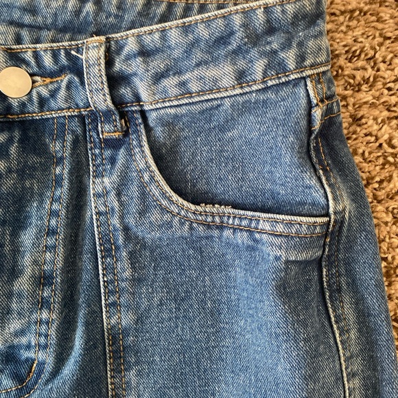 Shein Jeans Womens Size Medium Blue Straight Wide Leg Outdoors Cargo Utility - Picture 10 of 14